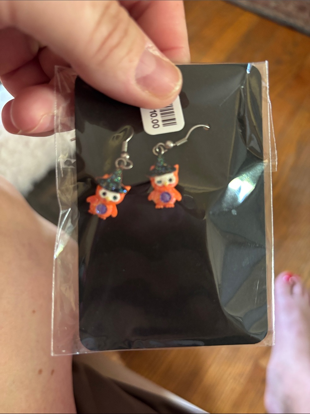 Orange Owl Witch Dangle Earrings for Women - Festive Halloween Jewelry